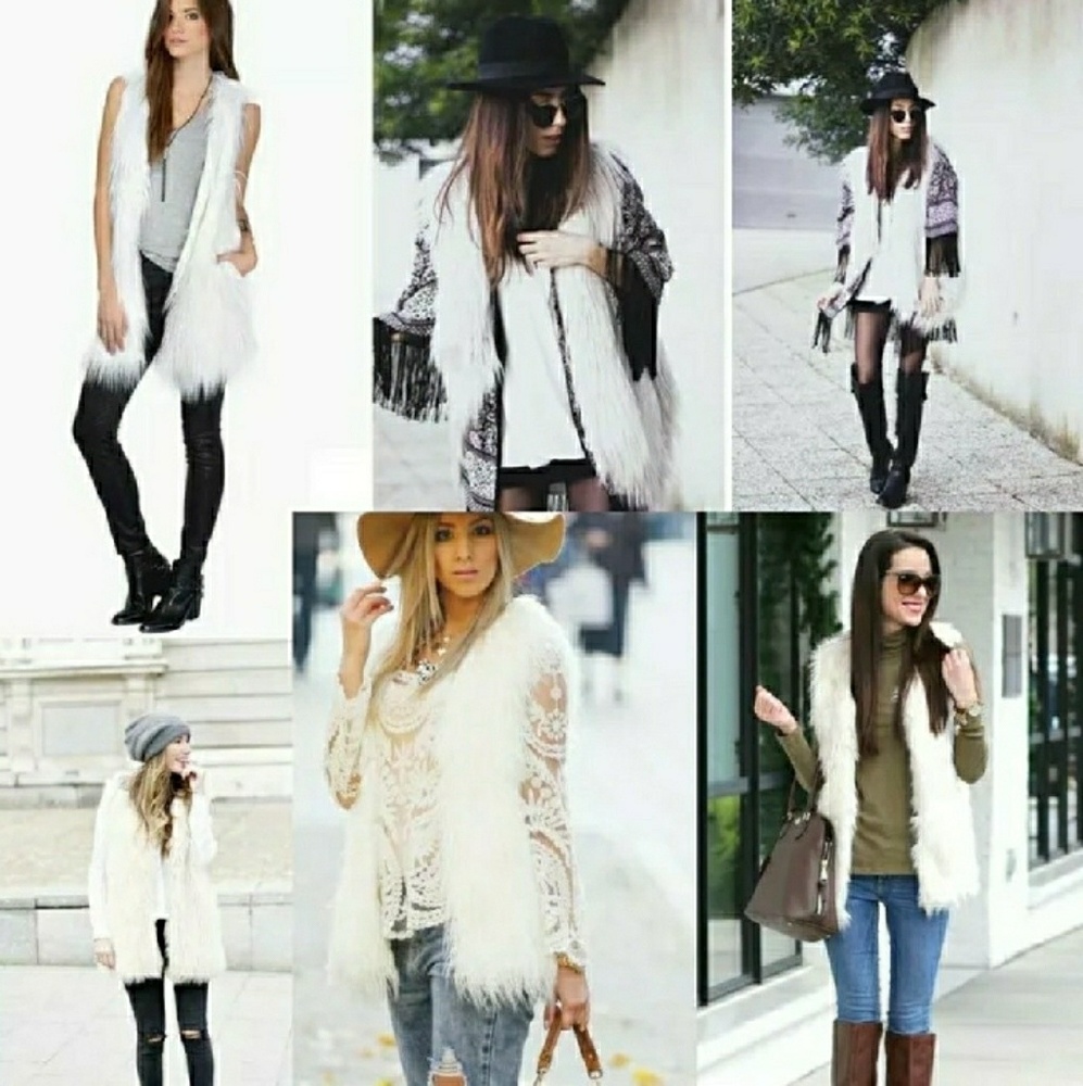 White Faux Fur Vest